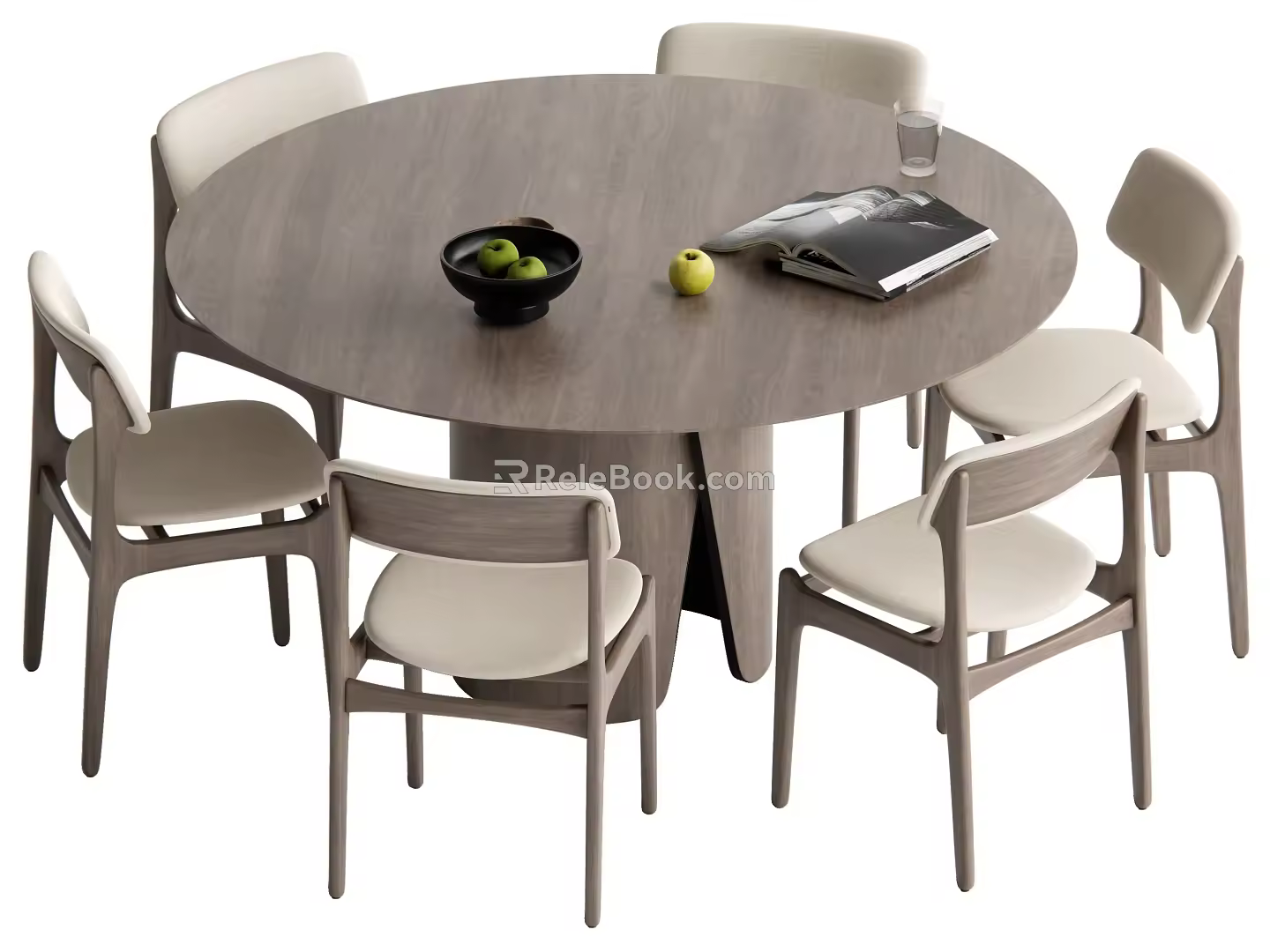 Quiet wind table and chair combination 3d model