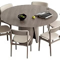 Quiet wind table and chair combination 3d model