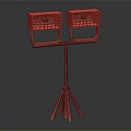 Stylish Wooden Tripod Stand With Two Black Speakers For Modern Home Furniture Design