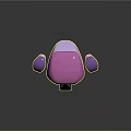 Cute 3D Scene Component With Pink Main Body Purple Ears And Gray Arrow Square