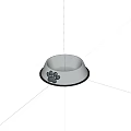 Round Stainless Steel Pet Bowl With Black Paw Print Design For Small Dogs And Cats