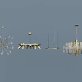 Various Modern Chandelier Designs Featuring Different Shapes Metal Frames And Glass Elements 3d model