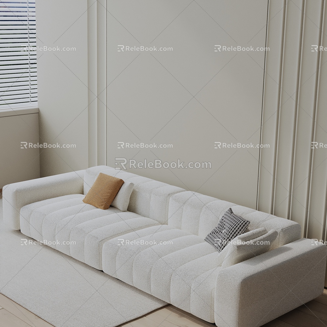 Three-seat sofa 3d model