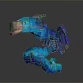 Colorful Pixel Art Dragon 3D Model With Shiny Blue Purple Scales