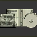 Rolled US Dollar Bills With Partially Unrolled And Benjamin Franklin Portrait On Dark Reflective Surface