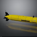 Yellow Underwater Vehicle With Streamlined Body Black Components And Top Sensors