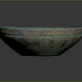 Traditional Turquoise Ceramic Bowl With Intricate Hand Painted Patterns For Home Decor