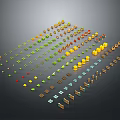 Colorful Scene Components With Various Shapes And Design Elements For Models