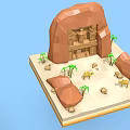 Cartoon Scene 3D World Famous Landmarks Models With Green Bases And Trees