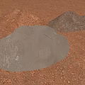 Construction Site With Three Material Mounds Gray Brown Dark Gray on Reddish Brown Ground 3d model