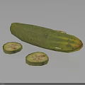Vibrant Fresh Green Whole Cucumber With Sliced Pieces On Dark Background