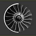 High Precision Commercial Aircraft Engine Turbine Blades With Metal Structure And Red Accents