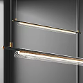 Elegant Modern Linear Pendant Lights With Gold Black Metal Frame And Glass Lighting Elements