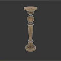 Ornate Wooden Decorative Column With Carved Spherical Detail Round Top And Base