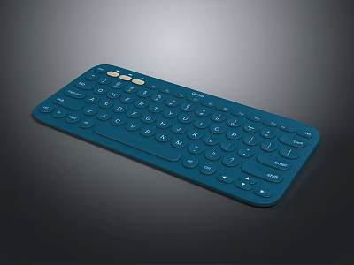Blue Wireless Keyboard With Modern Sleek Design And Comfortable Key Press Experience 3d model