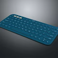 Blue Wireless Keyboard With Modern Sleek Design And Comfortable Key Press Experience 3d model
