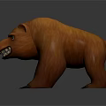 Brown Bear 3D Model With Fierce Expression Sharp Teeth And Claws