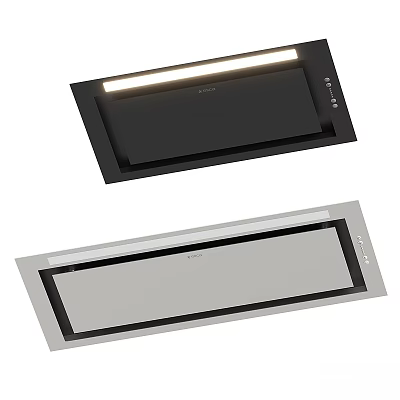 Modern Kitchen Range Hoods In Black And Grey With LED Lighting And Sleek Design 3d model