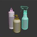 Household Spray Bottles With White Bodies And Black Nozzles For Daily Use