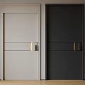 Modern Security Doors With Light And Dark Colors And Sleek Metal Handles