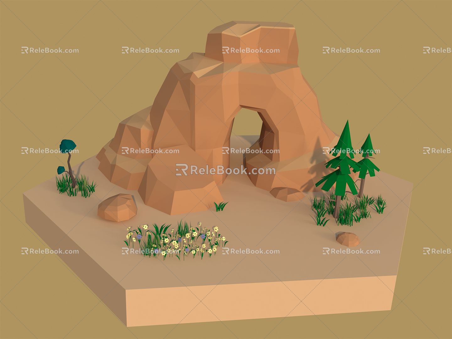 Cartoon Cave Modern Cave 3d model