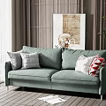 Nordic double sofa 3d model