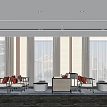 New Chinese-style Reception Area Sales Office Negotiation Area Sofa Coffee Table Combination Sand Table Front Desk Wine Rack Art Chandelier Display Cabinet 3d model