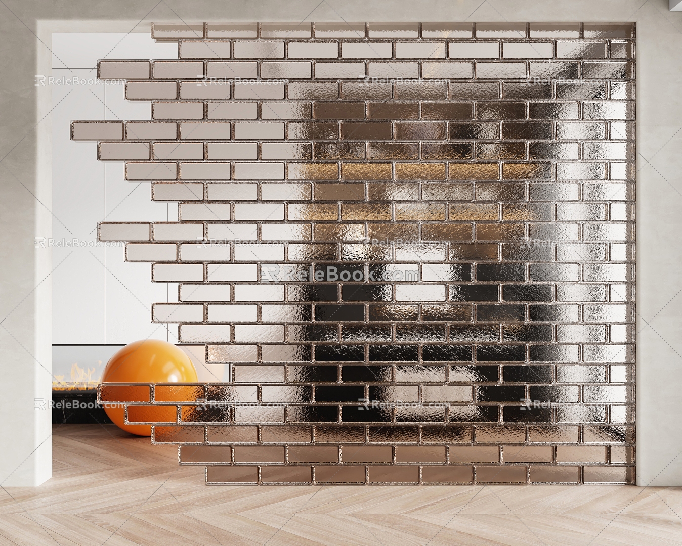 Modern glass brick 3d model