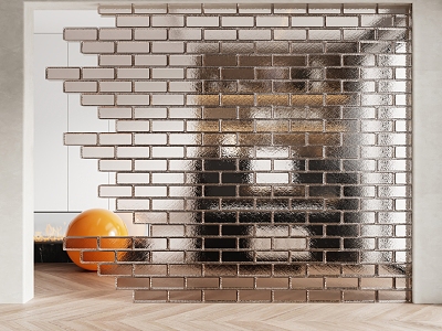 Modern glass brick 3d model