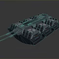 Futuristic Armored Tank With Multiple Cannons And Complex Structure