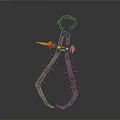 Mechanical Metal Clamp With Spiked Jaws Ring Handle And Red Components
