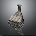 Artistic Silver Vase With Unique Tubular Structures And Textured Surface Design