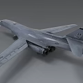 Gray Fighter Jet Military Aircraft Detailed Model With Aerodynamic Design And Landing Gear
