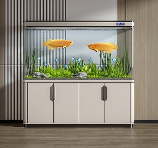 Modern fish tank 3d model