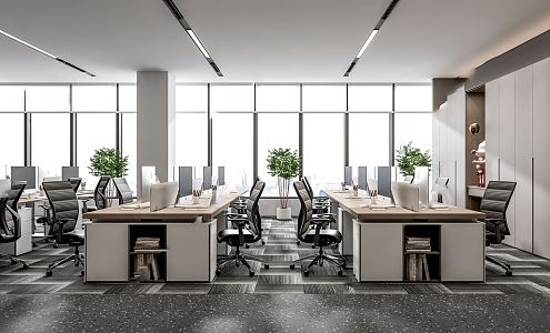 modern public office area office space office space office 3d model