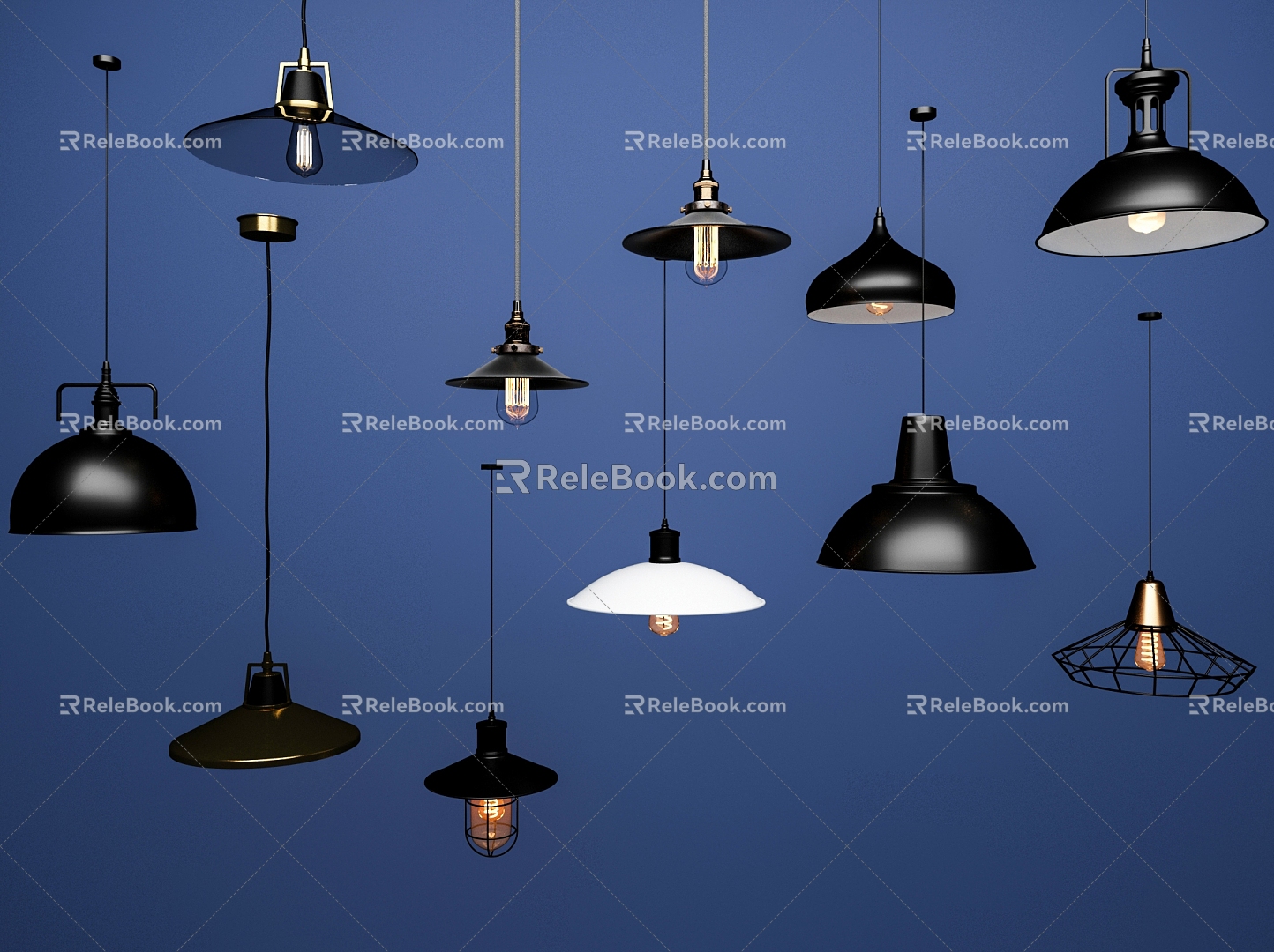 Industrial wind chandelier 3d model