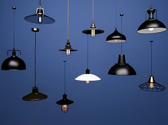 Industrial wind chandelier 3d model