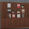 Modern Wooden Bookcase With Glass Doors Storage Cabinets Holding Folders Books And Decorative Items