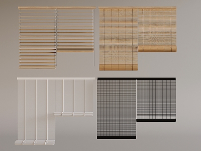 Venetian Blinds Lifting Curtain New Chinese-style Solid Wood Venetian Blinds Rolling Bamboo Blinds Drawing Blinds Shutters 3d model