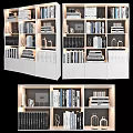 Modern Bookcase Interior Design With Stacked Books Decorative Items And Ambient Lighting