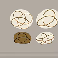 Modern Ceiling Lights With Artistic Curved LED Elements And Black White Bases 3d model