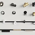 Various Styles of Recessed Downlights and Spotlights in Black Beige White with Track Designs
