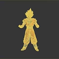 Dragon Ball Super Saiyan Goku Action Figure In Orange Outfit Blue Belt And Blue Shoes
