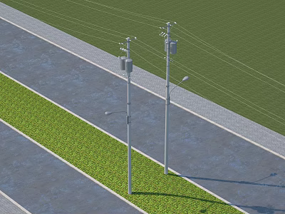 modern telegraph pole 3d model