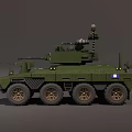 Green Military Armored Vehicle Weapon System With 8 Wheeled Design And Soldier Operated Machine Gun