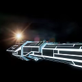 Futuristic Glowing Tech Device Structure With Sleek Illuminated Design Elements 3d model