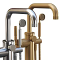 Stylish Bathroom Shower Faucets with Gold and Silver Finishes and Showerhead Components