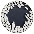 Modern Circular Wall Decor With Irregular White Edges And Dark Center 3d model