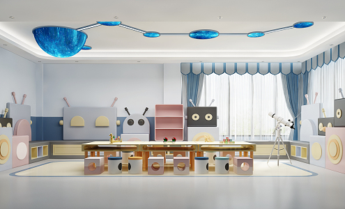 Modern Kindergarten Scientific Research Room 3d model