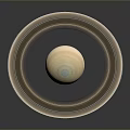 Breathtaking Cosmic Landscape Showcasing Saturn With Rings Against Dark Celestial Background